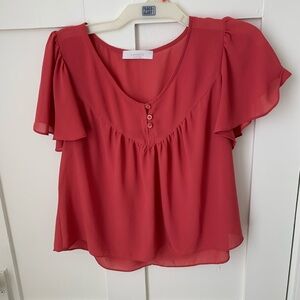 BE COOL Scarlet Flutter Sleeve Blouse